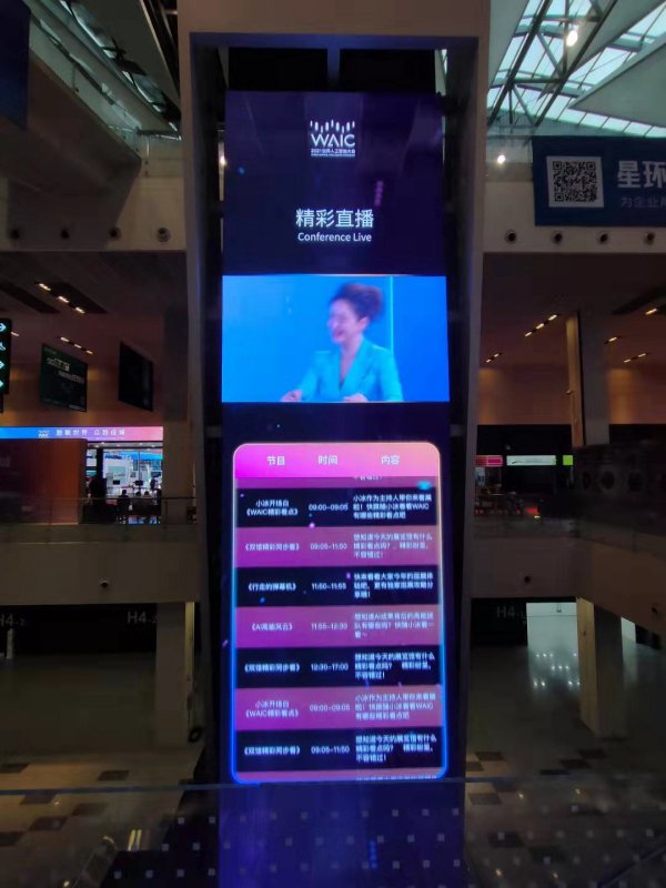 上海世博展览馆中厅LED透明屏